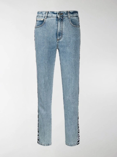 Shop Stella Mccartney High-waist Logo Tape Jeans In Blue