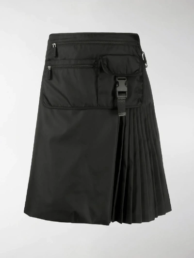 Shop Prada A-line Front Pocket Skirt In Black
