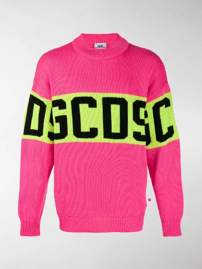 Shop Gcds Contrast Logo Jumper In Pink