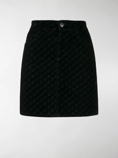 Shop Stella Mccartney Logo Mini Skirt In Black