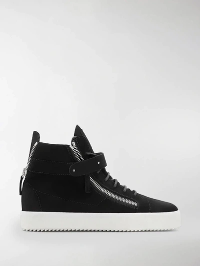 Shop Giuseppe Zanotti Denny Velvet Sneakers In Black