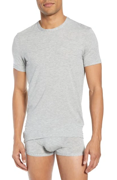 Shop Calvin Klein Ultrasoft Stretch Modal Blend Crewneck T-shirt In Grey Heather