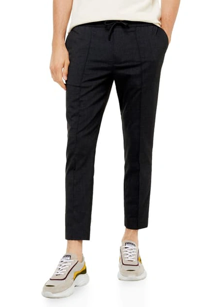 Shop Topman Slim Fit Solid Drawstring Pants In Charcoal