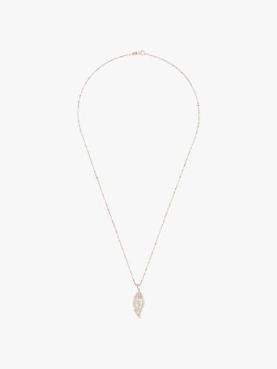 Anita Ko 18k Rose Gold Leaf Diamond Necklace In Gold
