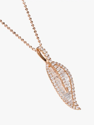 Shop Anita Ko 18k Rose Gold Leaf Diamond Necklace