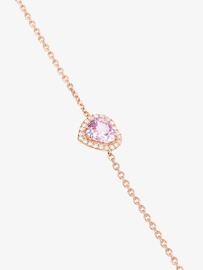 Shop Anita Ko 18k Rose Gold And Pink Heart Sapphire And Diamond Embellished Bracelet