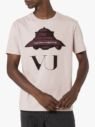 Shop Valentino Ufo Vu Cotton T-shirt In Pink