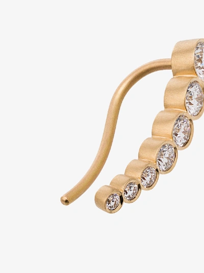 Shop Sophie Bille Brahe 18k Yellow Gold Petit Croissant Diamond Earring In Metallic