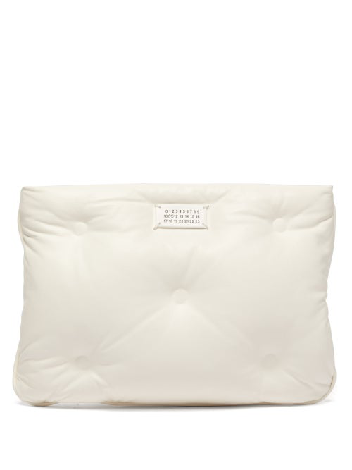 Maison Margiela Glam Slam Leather Clutch In White | ModeSens