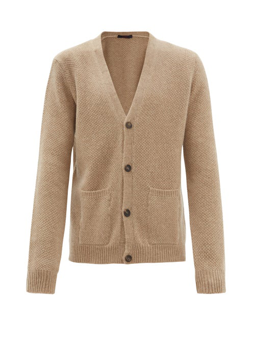 The Gigi Justin Wool-Blend Knitted Cardigan In Beige | ModeSens