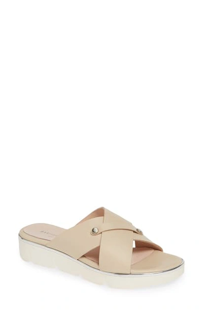 Shop Patricia Green Catalina Wedge Slide Sandal In Beige Leather