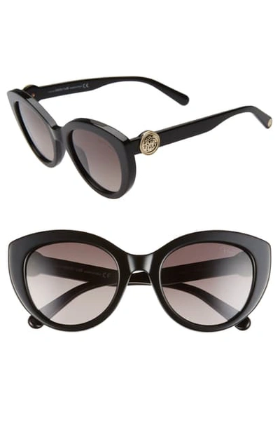 Shop Roberto Cavalli 53mm Gradient Cat Eye Sunglasses In Shiny Black/ Gradient Smoke