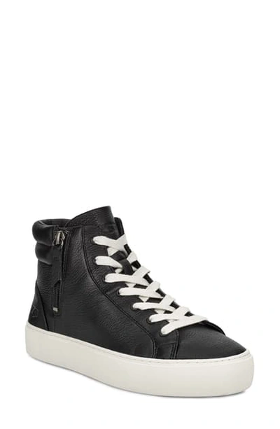 Shop Ugg Olli High Top Sneaker In Black/ White Leather