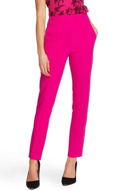 Shop Vince Camuto Center Seam Stretch Crepe Skinny Trousers In Pink Shock