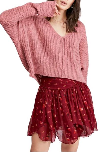 Shop Free People Moonbeam V-neck Sweater In Rose