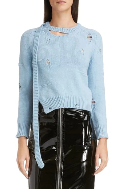 Shop Marc Jacobs The Worn & Torn Sweater In Pale Blue