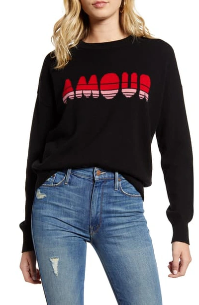 Shop Zadig & Voltaire Gaby C Amour Graphic Cashmere Sweater In Noir