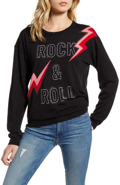Shop Zadig & Voltaire Rock & Roll Stud Detail Merino Wool Sweater In Faux Noir