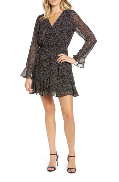 Shop Cupcakes And Cashmere Amity Speckled Leopard Print Dress In Black