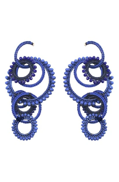 Shop Mignonne Gavigan Tallulah Beaded Drop Earrings In Cobalt