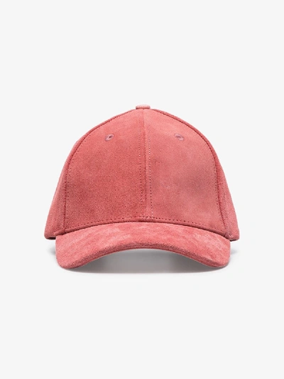 Shop Nick Fouquet Pink Embroidered Suede Cap