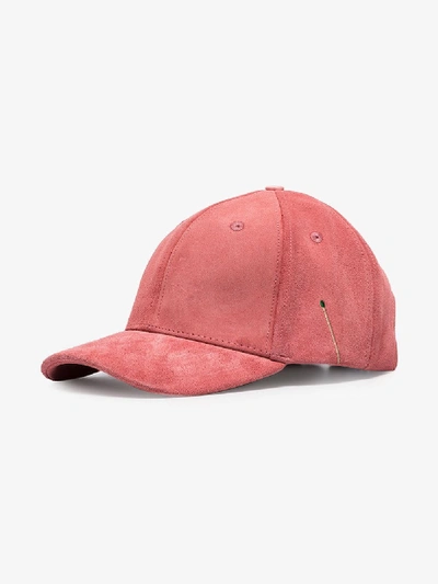 Shop Nick Fouquet Pink Embroidered Suede Cap