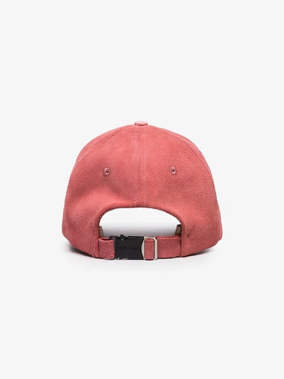 Shop Nick Fouquet Pink Embroidered Suede Cap