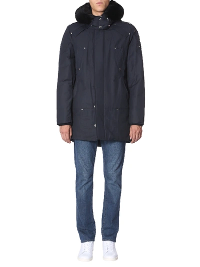 Shop Moose Knuckles Stirling Parka In Blu