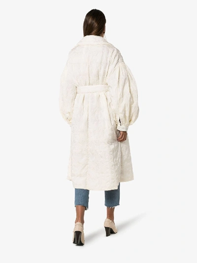 Shop Moncler Genius X Simone Rocha Dinah Belted Trench Coat In White