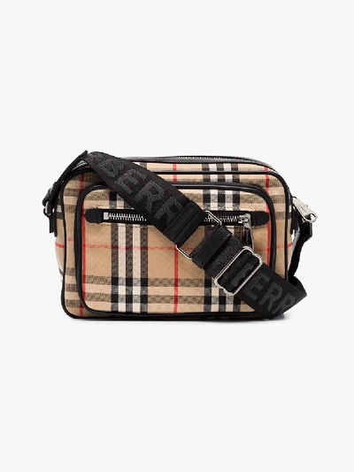 Shop Burberry Beige Vintage Check Cross Body Bag In Brown