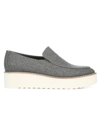Shop Vince Zeta Flannel Platform Loafers In Grey