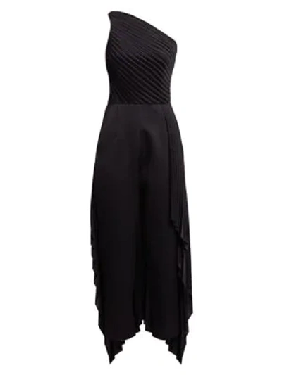 Shop Solace London Winnie Pleated Skirt Jumpsuit In Black