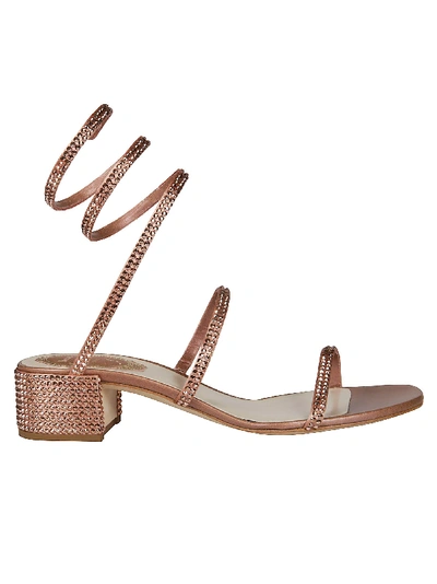 Shop René Caovilla Cleo Sandals In Rose Gold