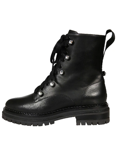 Shop Sergio Rossi Biker Moon Lace-up Boots In Black