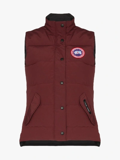 Shop Canada Goose Freestyle Padded Gilet In 104 - Burgundy