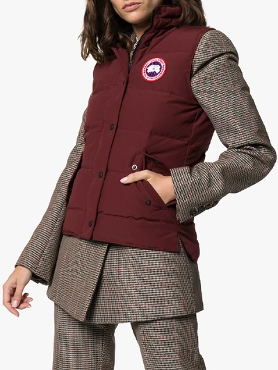 Shop Canada Goose Freestyle Padded Gilet In 104 - Burgundy