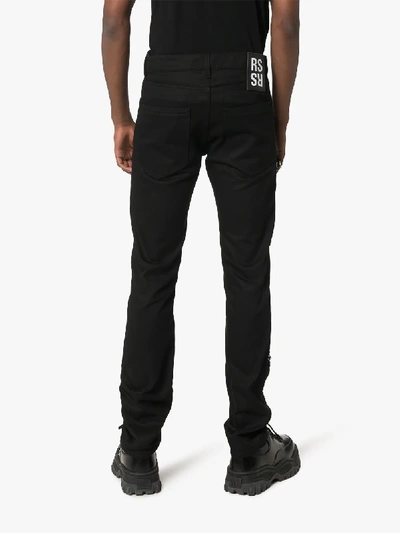 Shop Raf Simons Ring Detail Slim Fit Jeans In Black