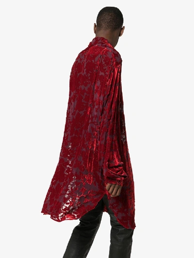 Shop Ann Demeulemeester Floral Jacquard Button-down Shirt In Red