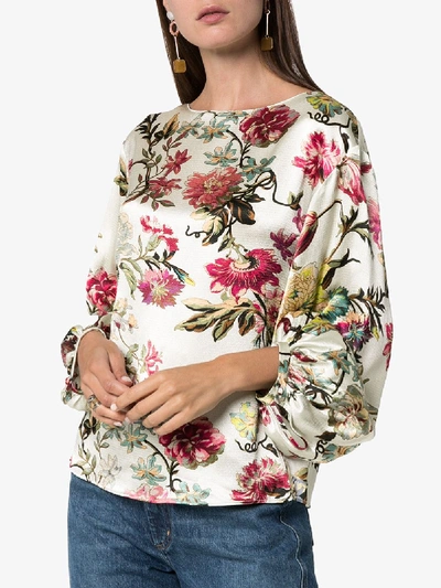 Shop Etro Long Sleeve Floral Top In Multicoloured