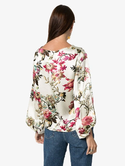 Shop Etro Long Sleeve Floral Top In Multicoloured