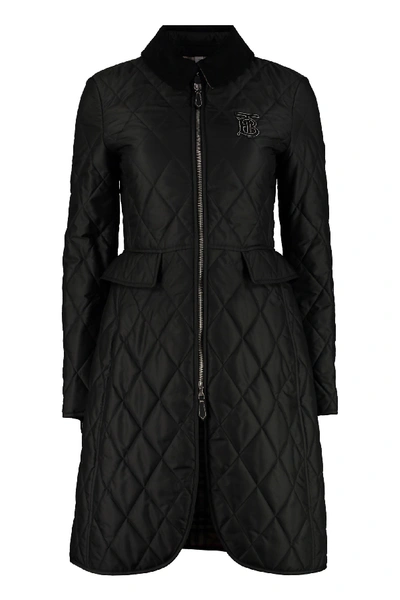 Shop Burberry Quilted Riding-coat In Black