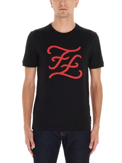 Shop Fendi Gothic Ff T-shirt In Black