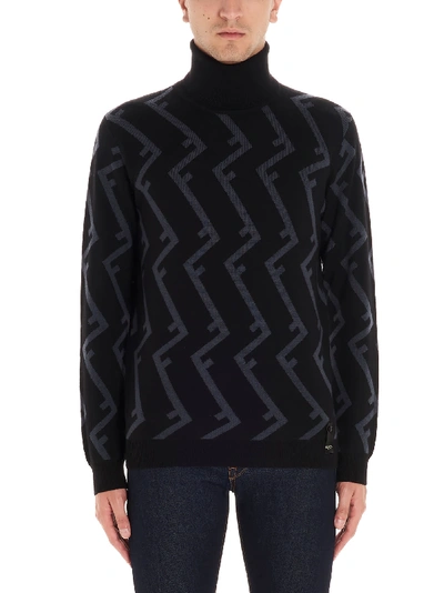 Shop Fendi Ff Futuristic Sweater In Black