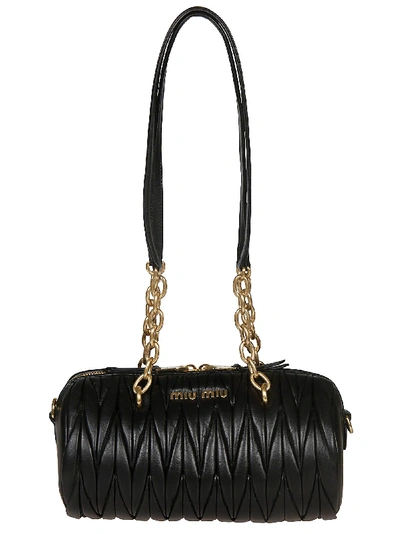 Shop Miu Miu Quilted Shoulder Bag In Black