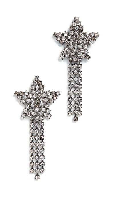 Shop Jennifer Behr Shooting Star Earrings In Crystal/gunmetal