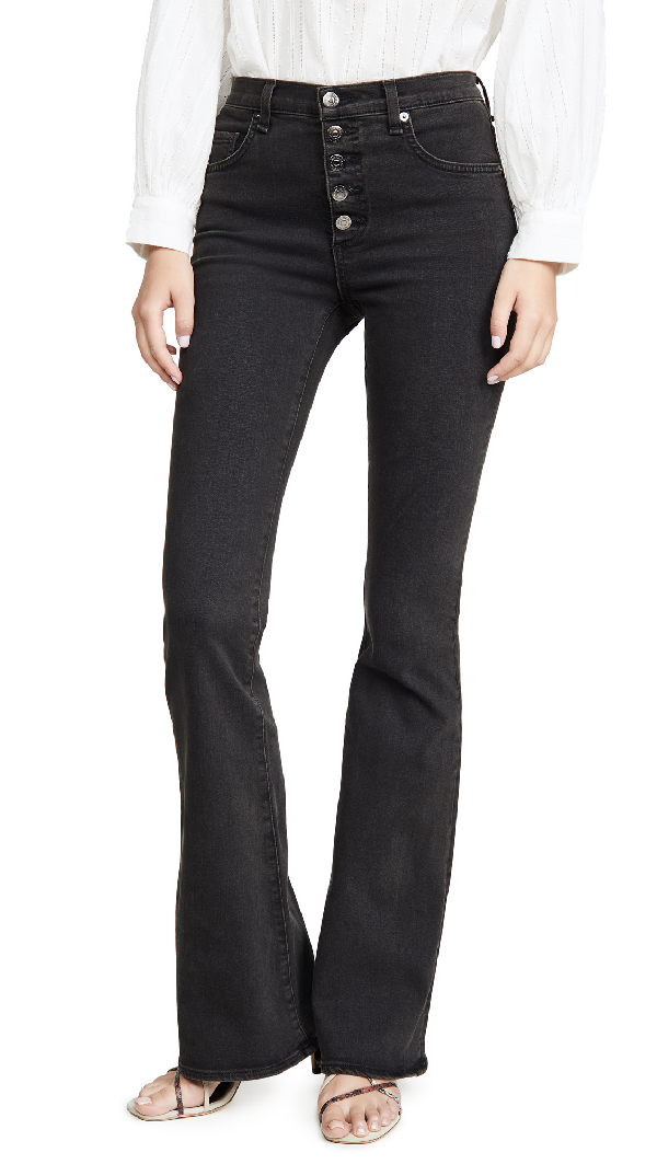 Veronica Beard Jean Beverly High Rise Skinny Flare Jeans In Charcoal ...