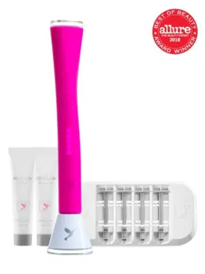 Shop Dermaflash Luxe Dermaplanig Device 7-piece Set In Hot Pink