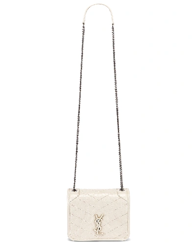 Shop Saint Laurent Niki Wallet Chain Bag In Crema Soft