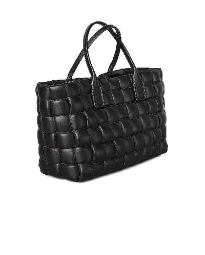 Shop Bottega Veneta Woven Maxi Cabat Tote Bag In Black & Silver