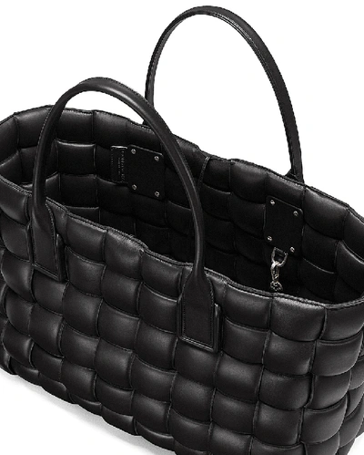 Shop Bottega Veneta Woven Maxi Cabat Tote Bag In Black & Silver